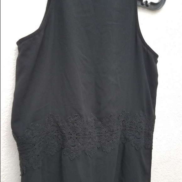 Leith Black Racerback Shift Dress W/Crochet Detail - Picture 4 of 4